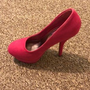 Hot pink heels with a little platform